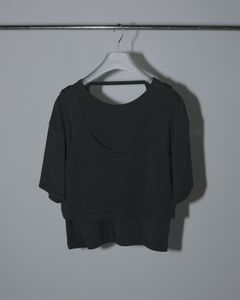 Layered Cut T-shirts / レイヤードカット Tシャツ (ブラック)