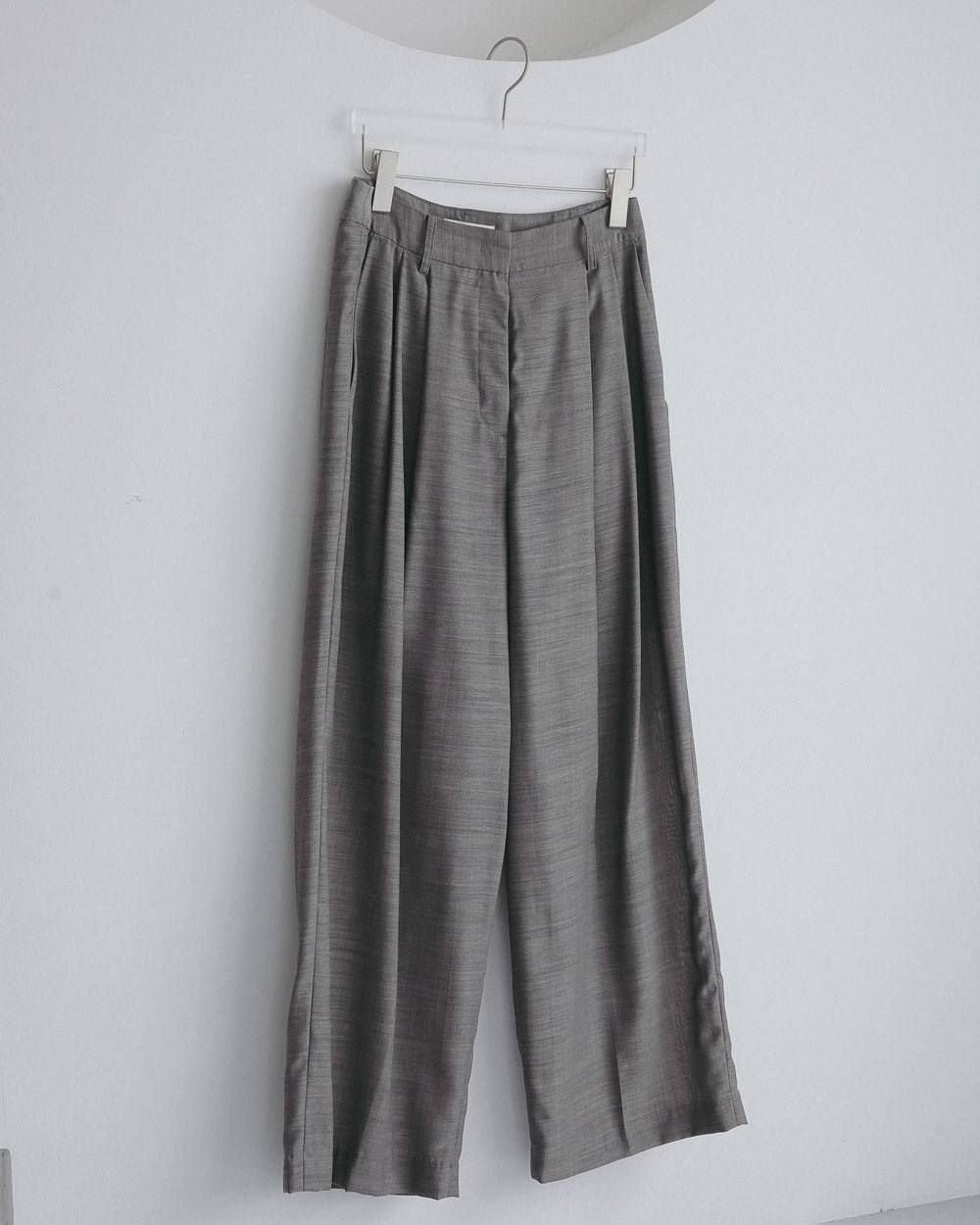ウールシャンブレー タックパンツ (グレージュ) Woolchambray Tuck Pants (Graige) / 27SS