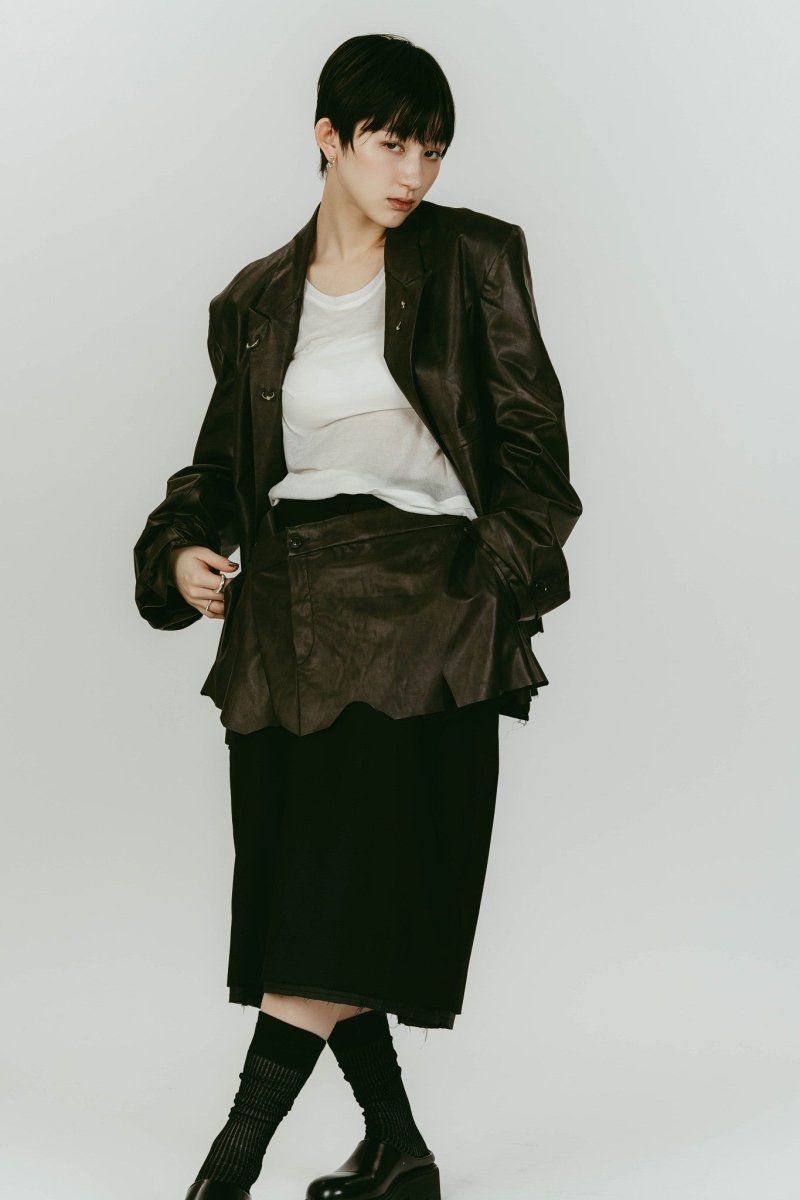 vintage tailored jacket (Leatherblack) / ヴィンテージ テーラードジャケット (レザーブラック) / 26SS