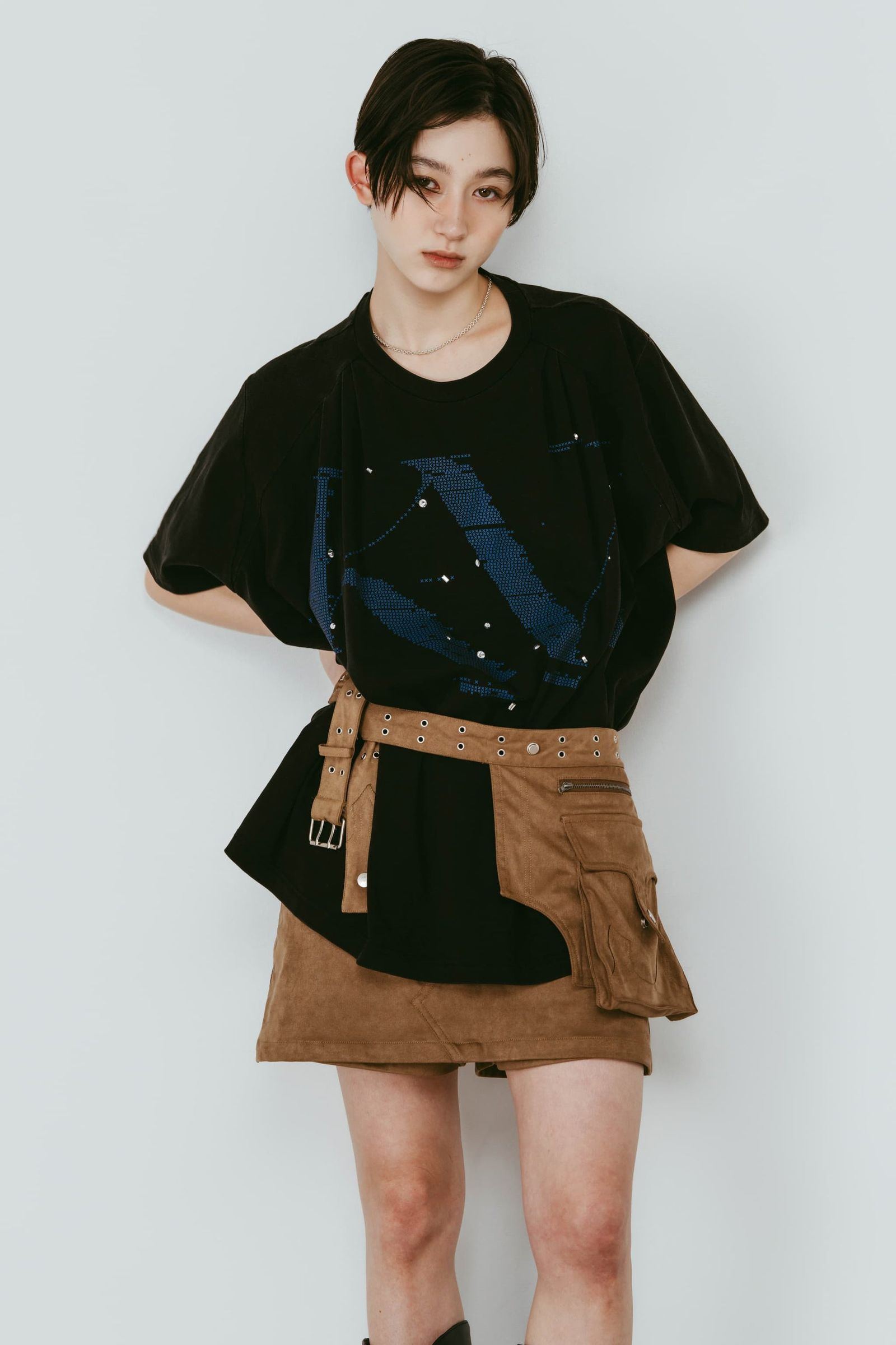 レイヤード スエードスコート (ブラウン) layered suede skort (Brown) /  26SS