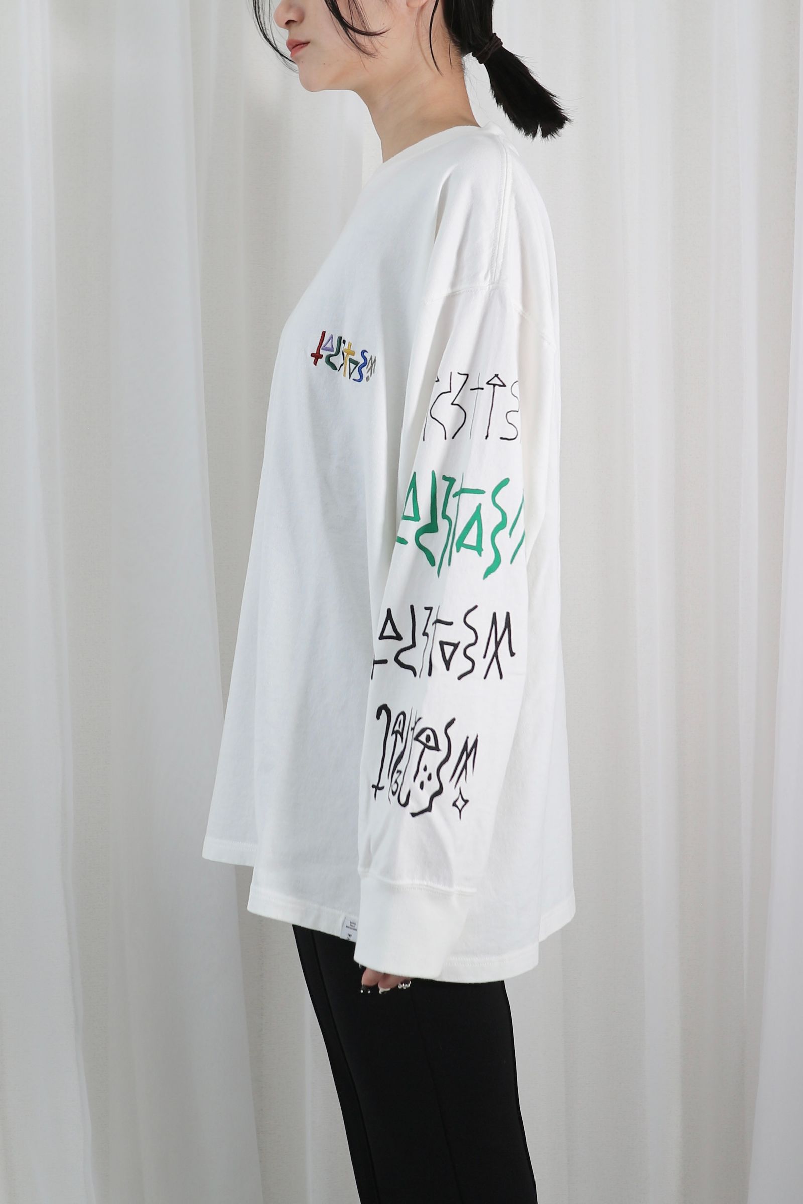 GRAPHIC LONG SLEEVE TEE / グラフィックロングスリーブTシャツ (ホワイト)  / ユニセックス