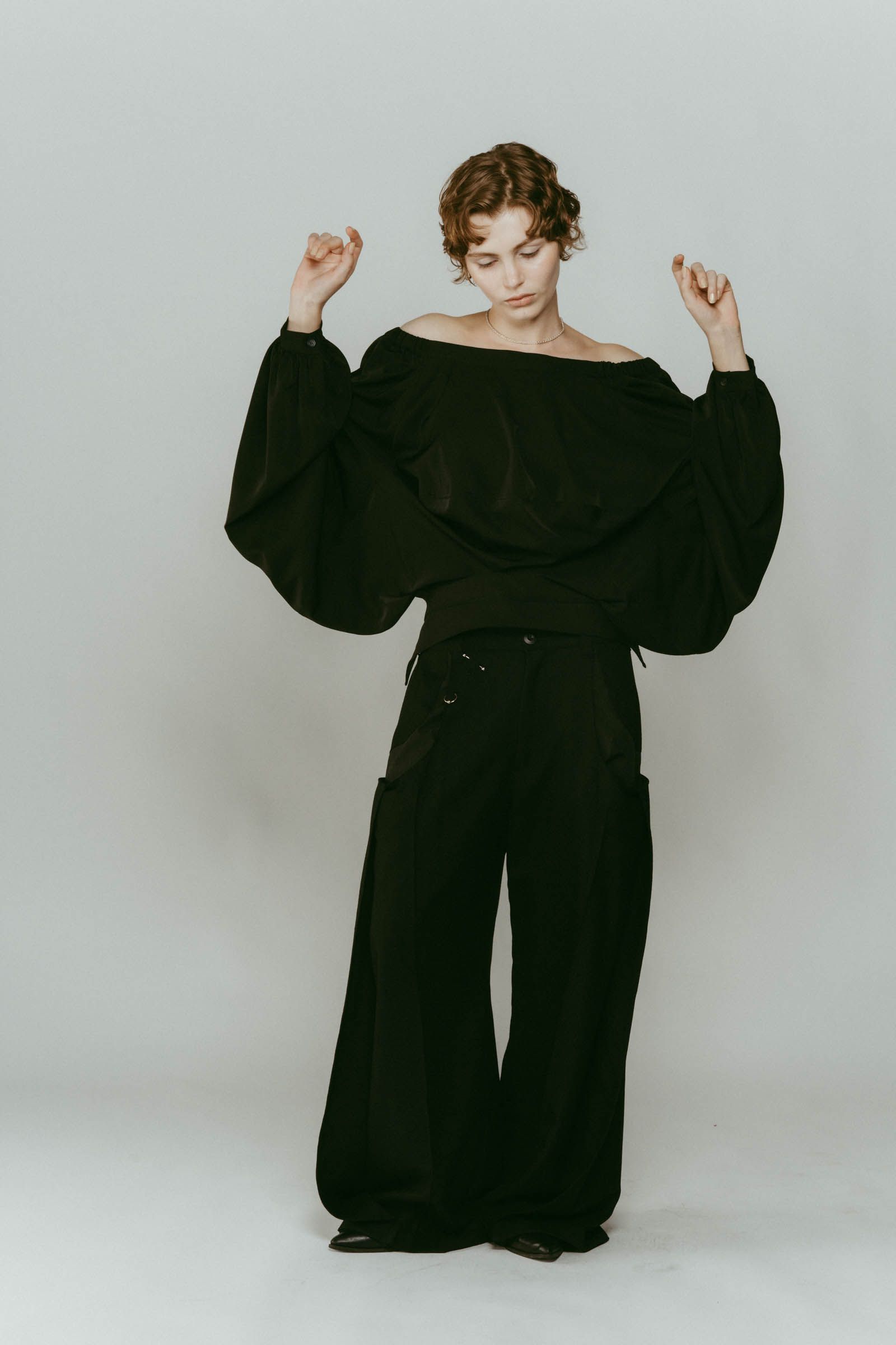 4way design blouse / 4ウェイ デザインブラウス (ブラック) / 25AW