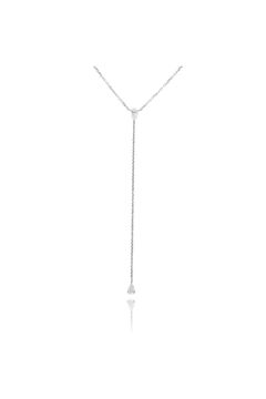 【即納】PAIR SHAPE MOISSANITE NECKLACE / ペアー シェイプ モアサナイト ネックレス K10 (ホワイトゴールド)