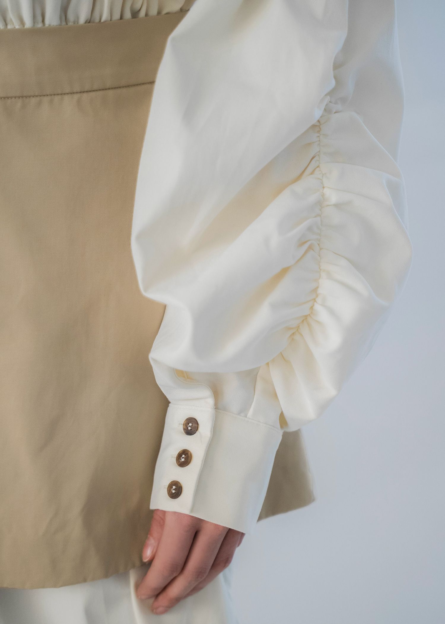 docking skirt layered like shirt OP / スカートレイヤード シャツワンピース (Tan) / 26SS