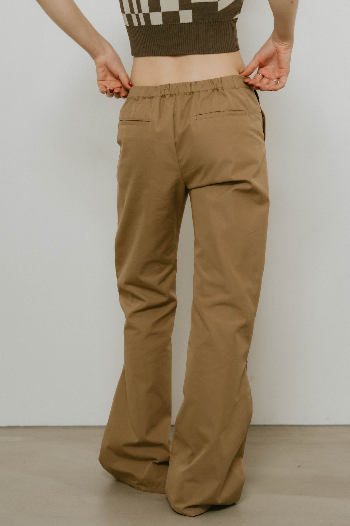 2piece zip flare pants / 2ピース ジップフレアパンツ (ベージュ) / 25SS