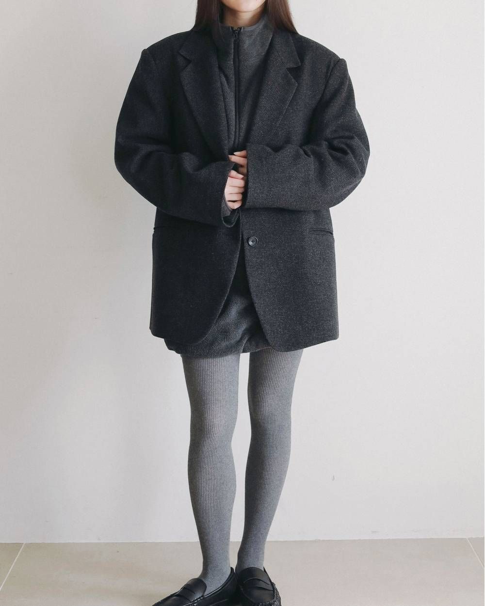 ヘリンボーン ウール ジャケット (チャコールグレー) Herringbone Wool Jacket (Cgray) /  26AW