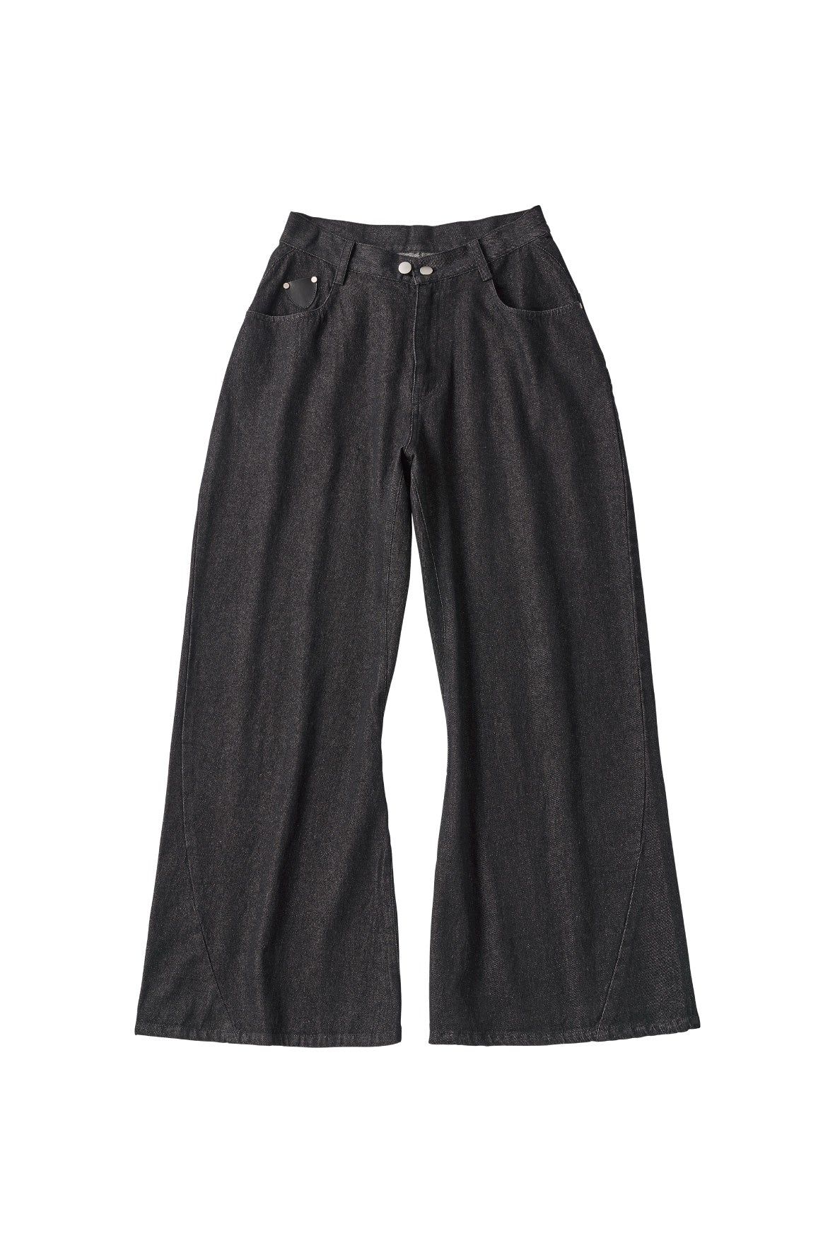 ワイドベルボトムデニムパンツ (ブラック) wide bell-bottom denim pants (Black) /  26SS