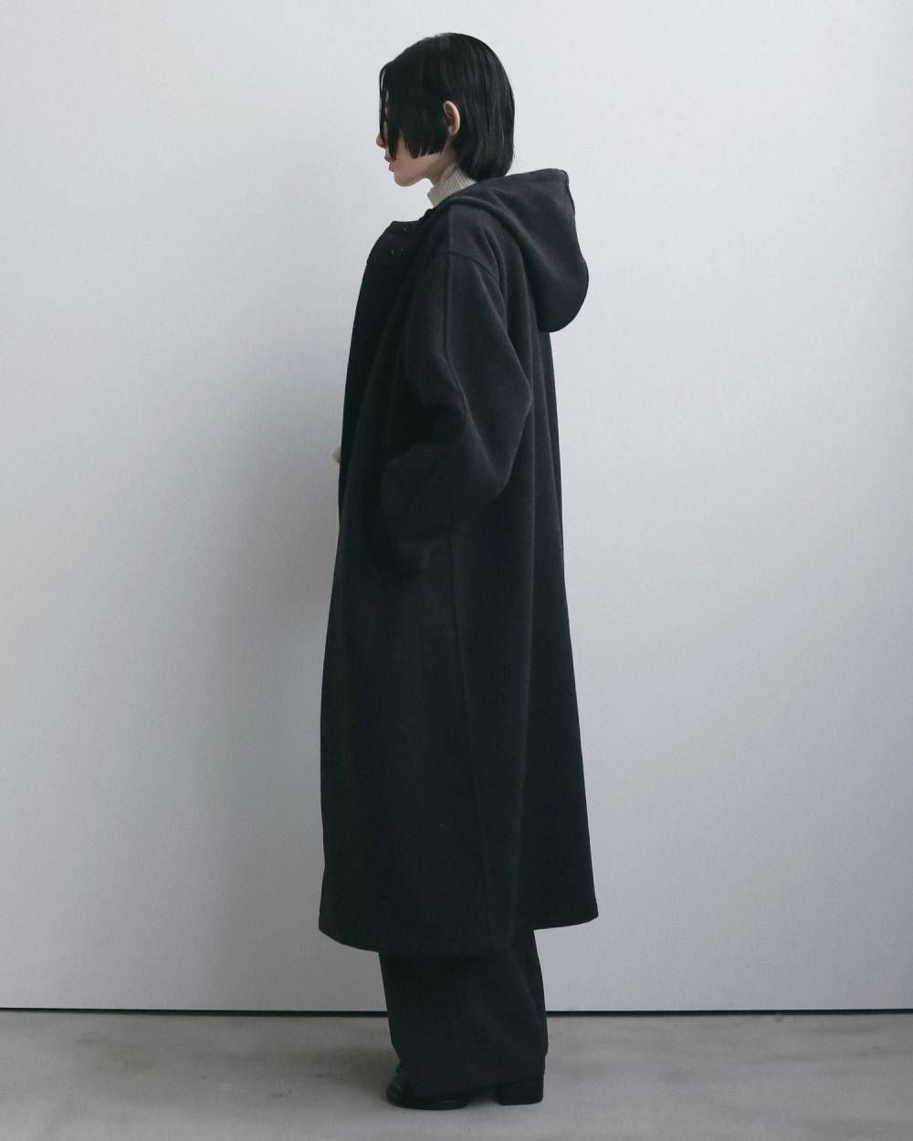 ウールフーディコート (ブラック) Wool Hoodie Coat (Black) / 26AW 【6月29日まで期間限定予約】