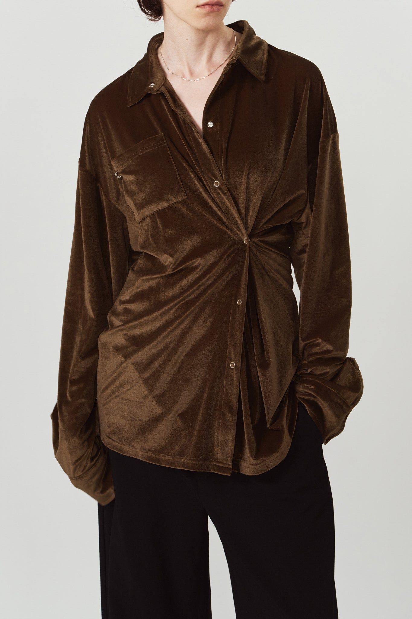 2ウェイ ベロアシャツ (ブラウン) 2way velour shirt (Brown) / 26AW