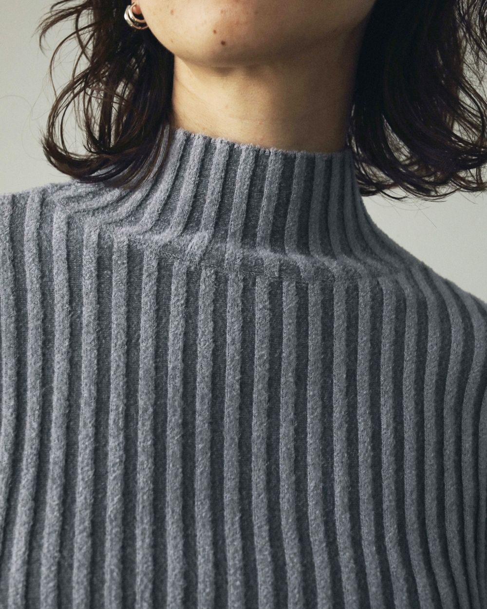 Velour Rib Knit / ベロアリブニット (ライトグレー)