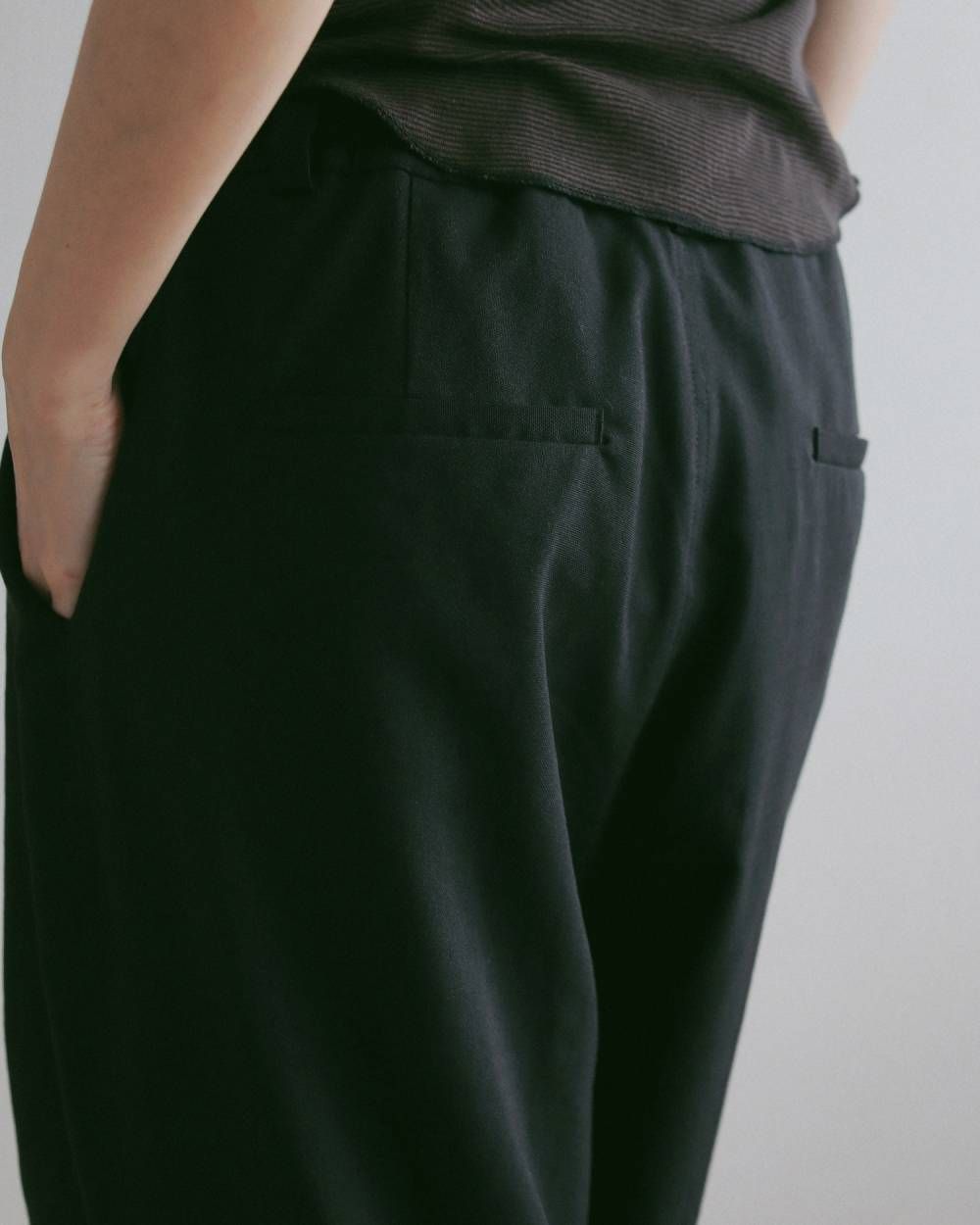 リネンラフパンツ (ブラック) Linen Rough Pants (Black) / 27SS