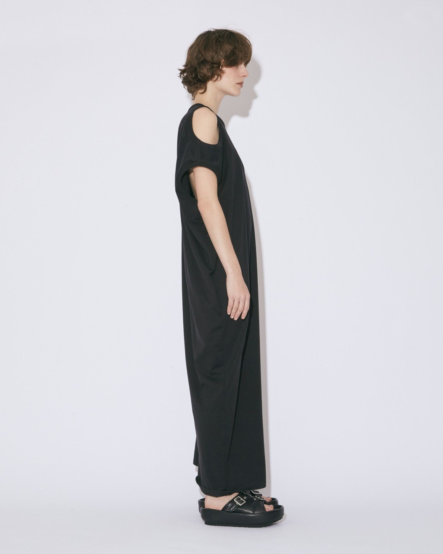 60/3 jersey two way neck dress / ジャージ 2ウェイネックドレス (ブラック)