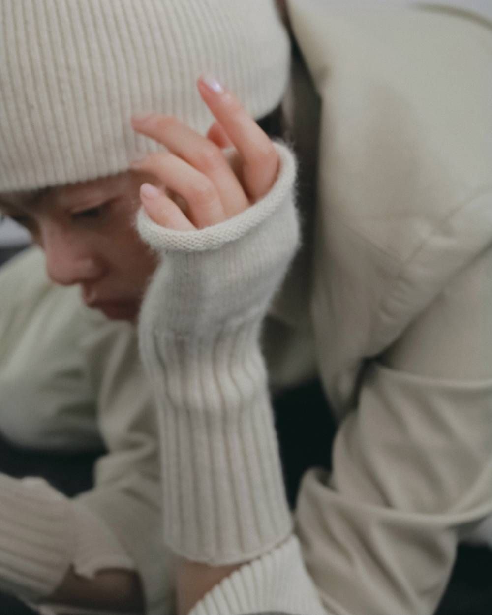 リブニットグローブ (アイボリー) Rib Knit Glove (Ivory) / 26AW 【6月29日まで期間限定予約】