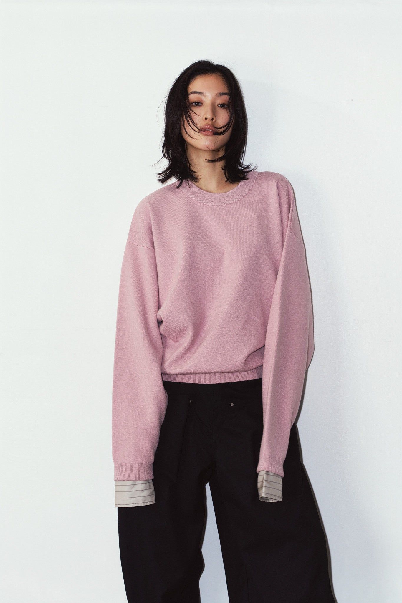 【UNISEXサイズ】2ウェイ ノームコア ニット (ピンク) 2way cuffs normcore knit(unisex) (Pink) / 26AW