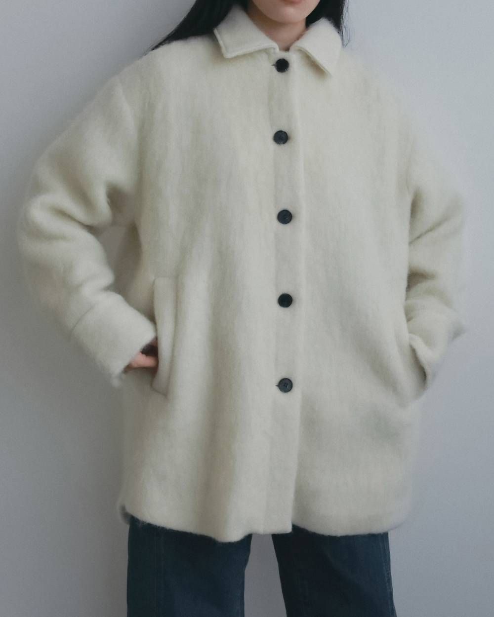 シャギーオーバージャケット (アイボリー) Shaggy Over Jacket (Ivory) / 26AW 【6月29日まで期間限定予約】