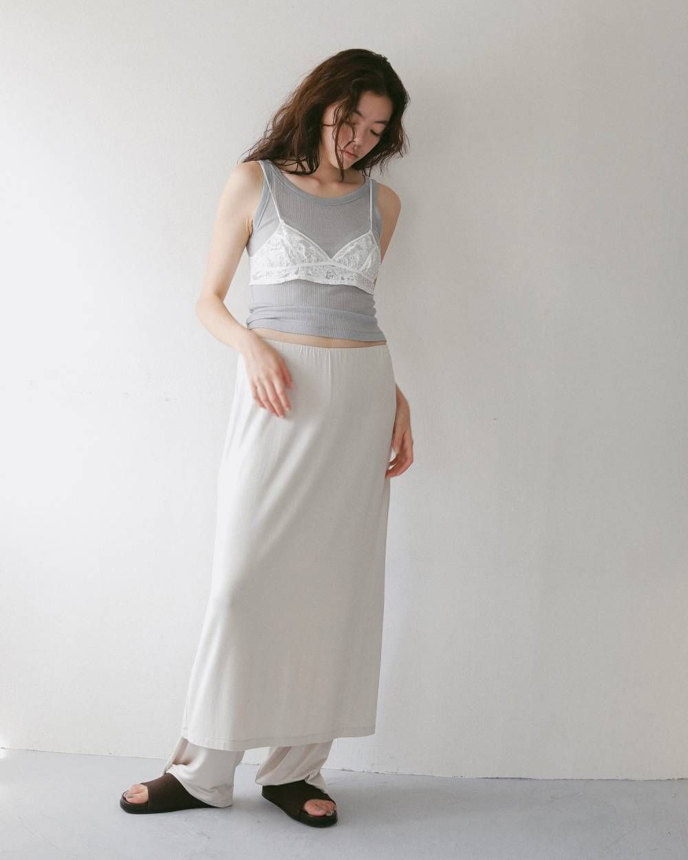 ウールタンクトップ (アイスブルー) Wool Rib Tanktop (Iceblue) / 27SS