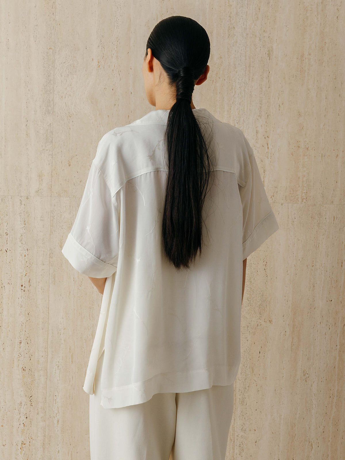 サテンジャガードシャツ (アイボリー) SATIN JQ SHIRTS (Ivory) /  26SS