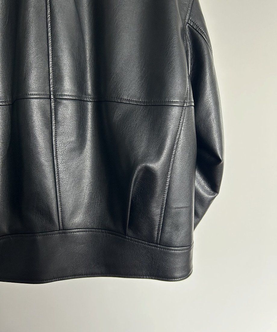 【25AW】Eco Leather Riders Jacket (ブラック) / エコレザーライダースジャケット / フェイクレザー
