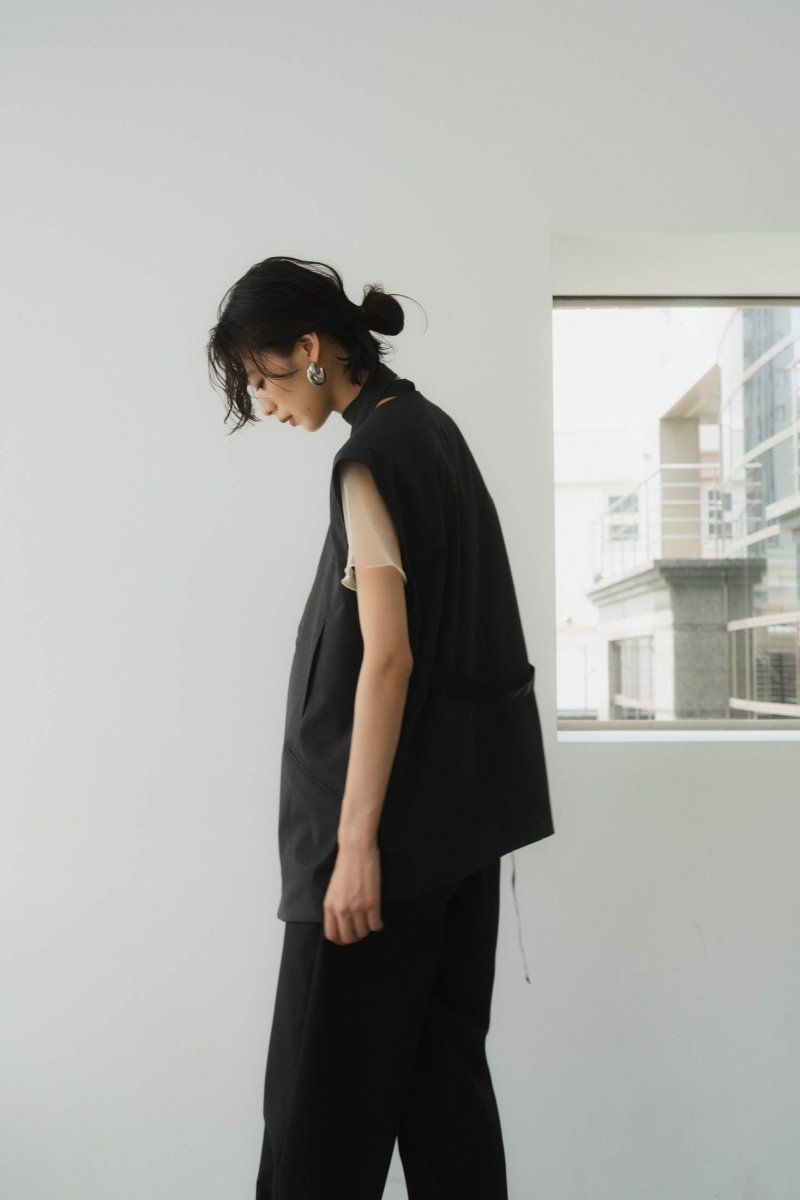 Knuth Marf - 2way collarless gilet / 2ウェイ カラーレスジレ