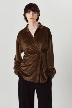 2ウェイ ベロアシャツ (ブラウン) 2way velour shirt (Brown) / 26AW