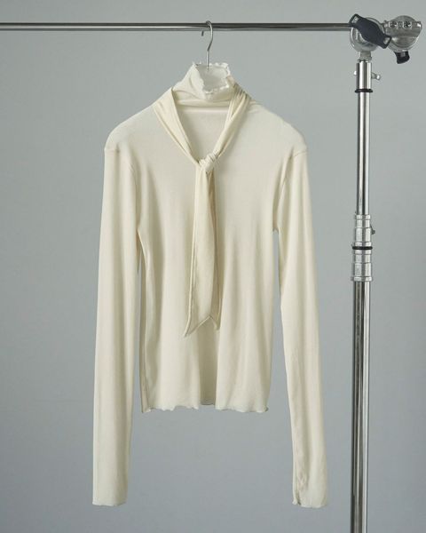 【25AW】Velour Tie Tops / ベロアタイトップス (アイボリー)