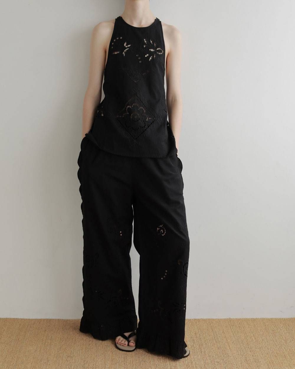 カットワーク レースパンツ (ブラック) Cutwork Lace Pants (Black) / 27SS