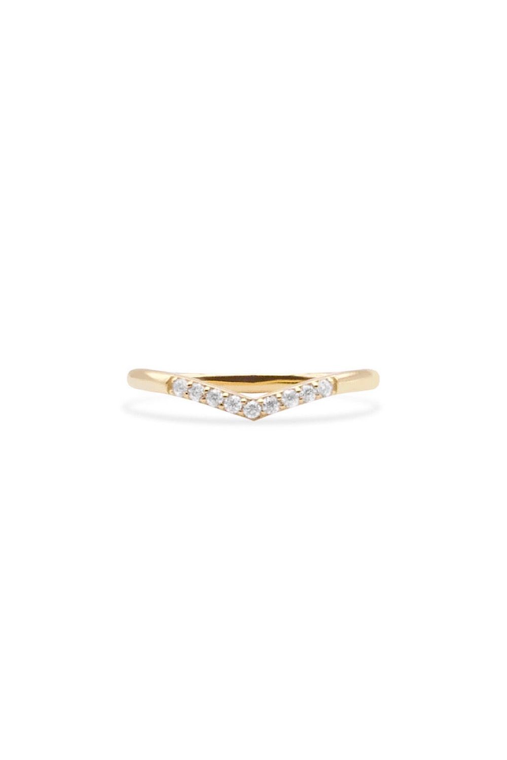 V RECTA RING / ブイ レクタ リング STERLING SILVER 925 (イエローゴールド)