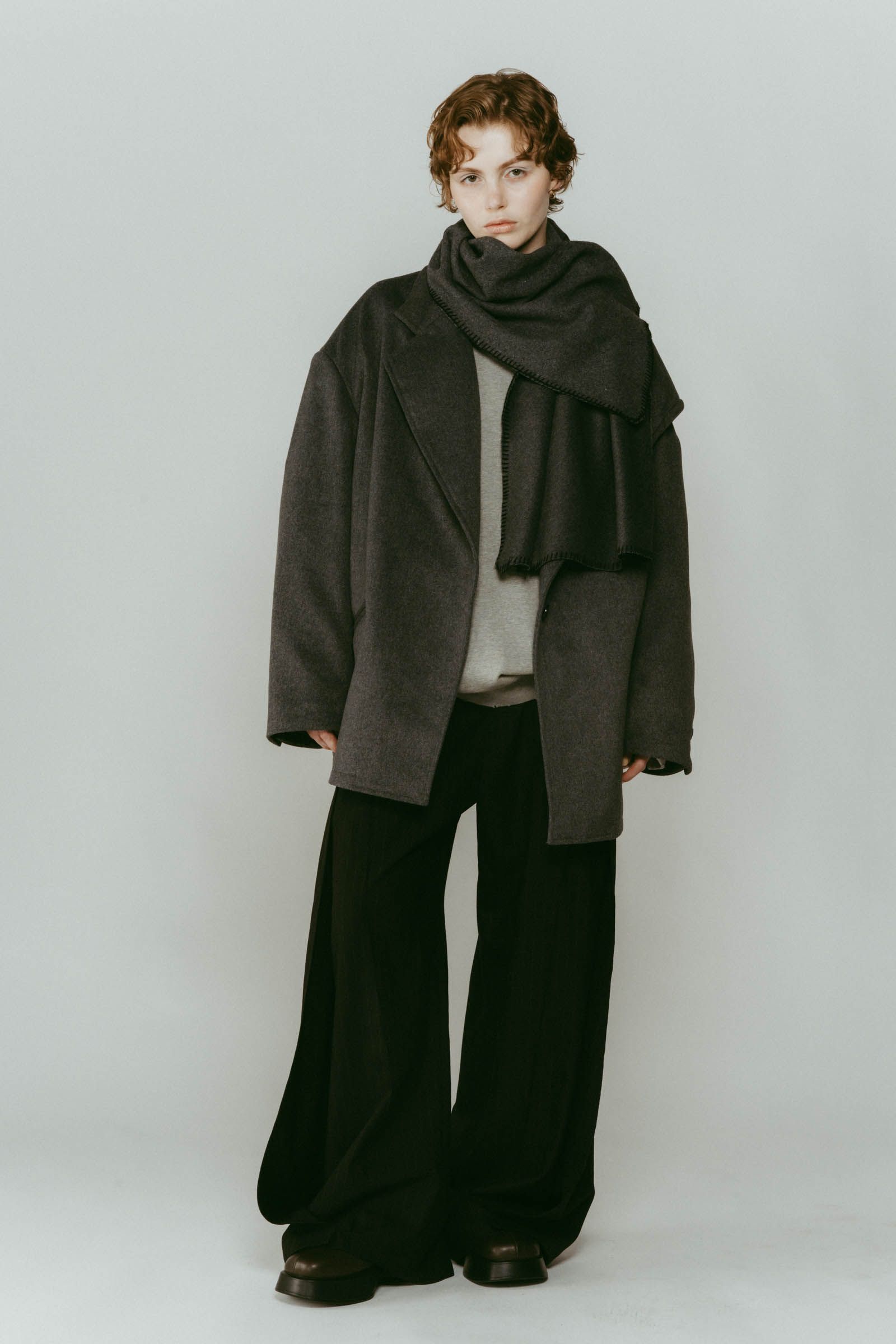 muffler overlay jacket(unisex) / マフラー オーバージャケット (グレー) / 25AW