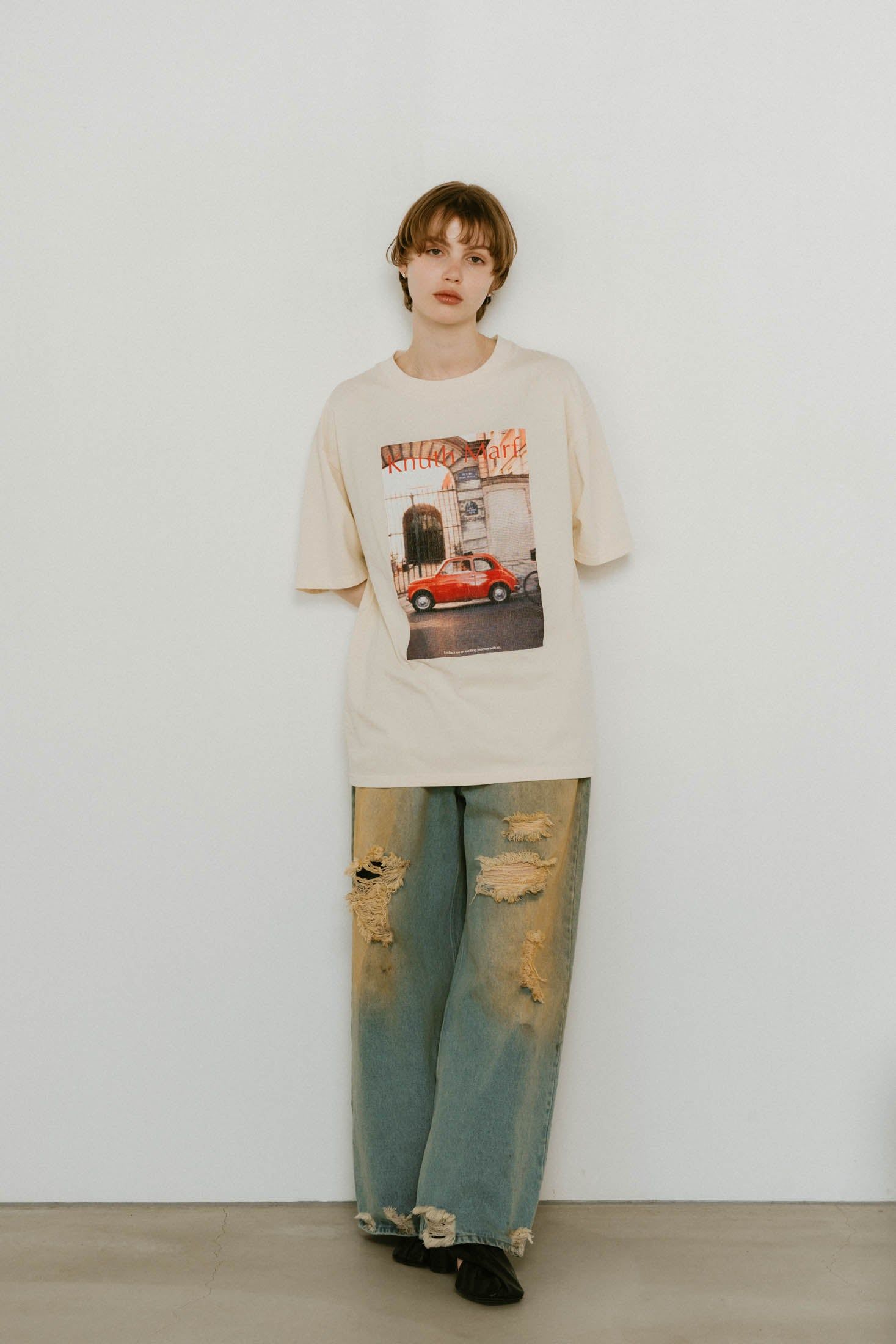 vintage print T shirt(unisex) / ヴィンテージ プリントTシャツ (アイボリー) / 25SS