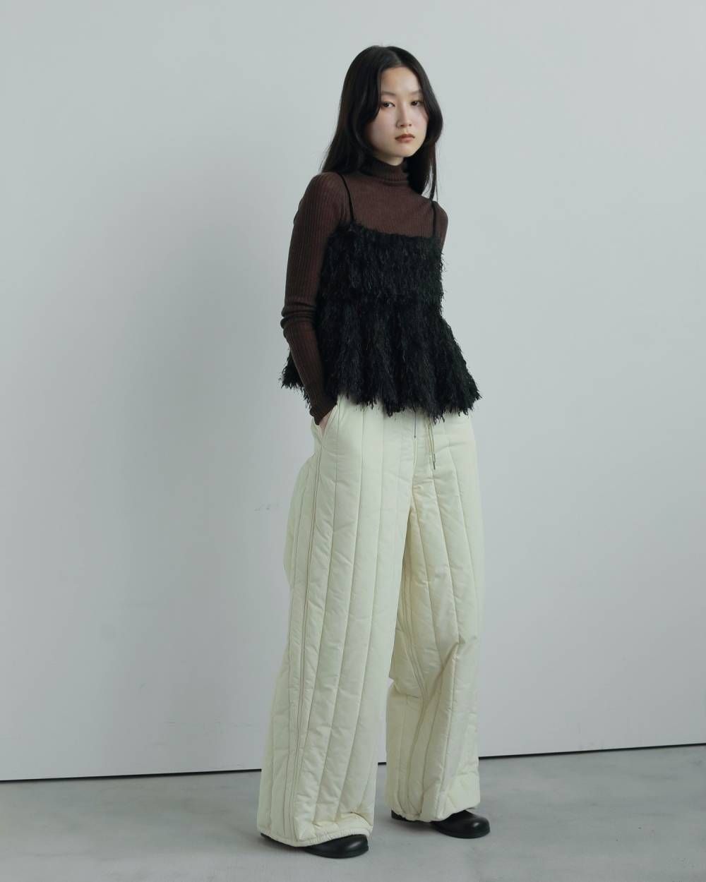 【25AW】Soft Rib Turtle / ソフトリブ タートルネックニット (ブラウン)