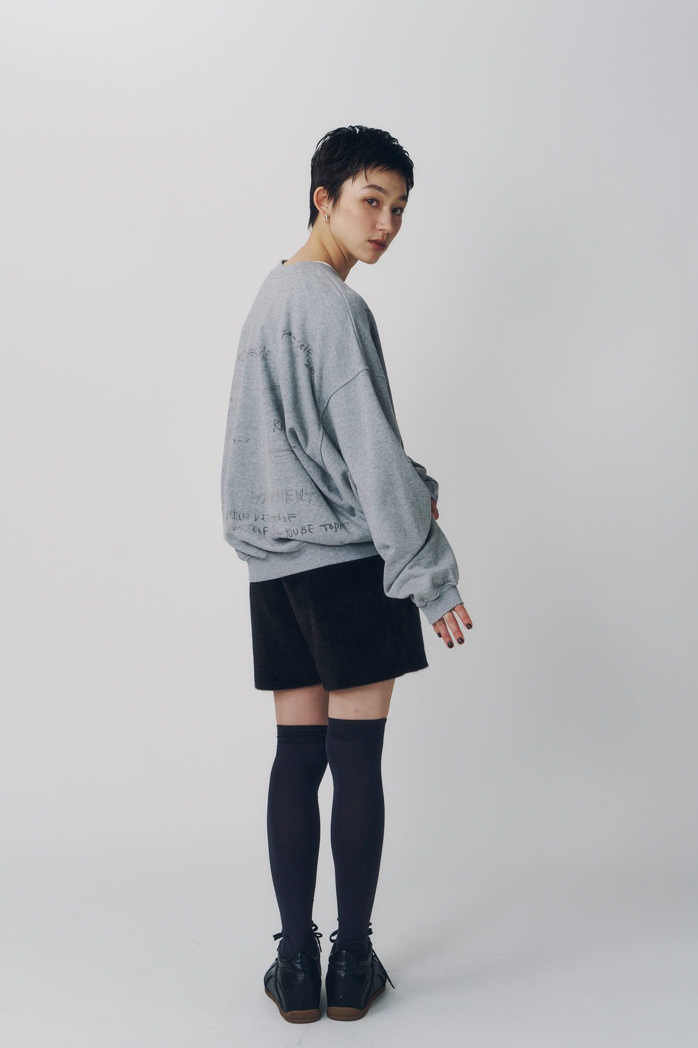 メッセージ スウェット (グレー) message sweatshirt(unisex) (Gray) / 26AW