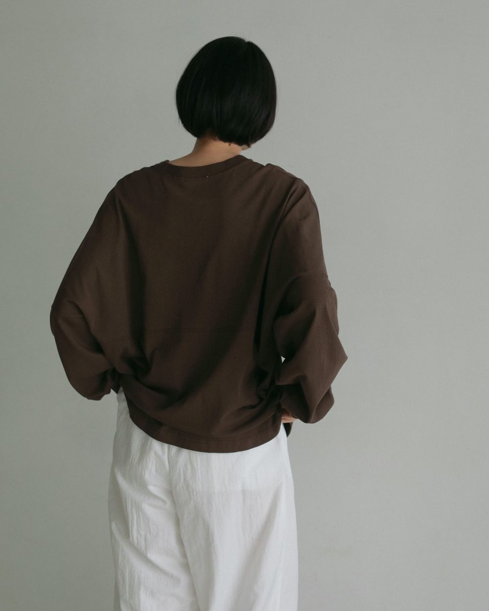 Pattern Big Long T-shirts / パターン ビッグ ロングスリーブTシャツ (ブラウン)