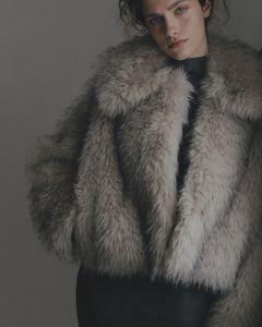 【先行予約】【26TH-09】ムートン調2ウェイファーコート (ライトグレー) 2way Collar Fox Like Fur Coat (L.gray) /  エコファー  /  フェイクファー 【受注期間6/14 23:59まで】