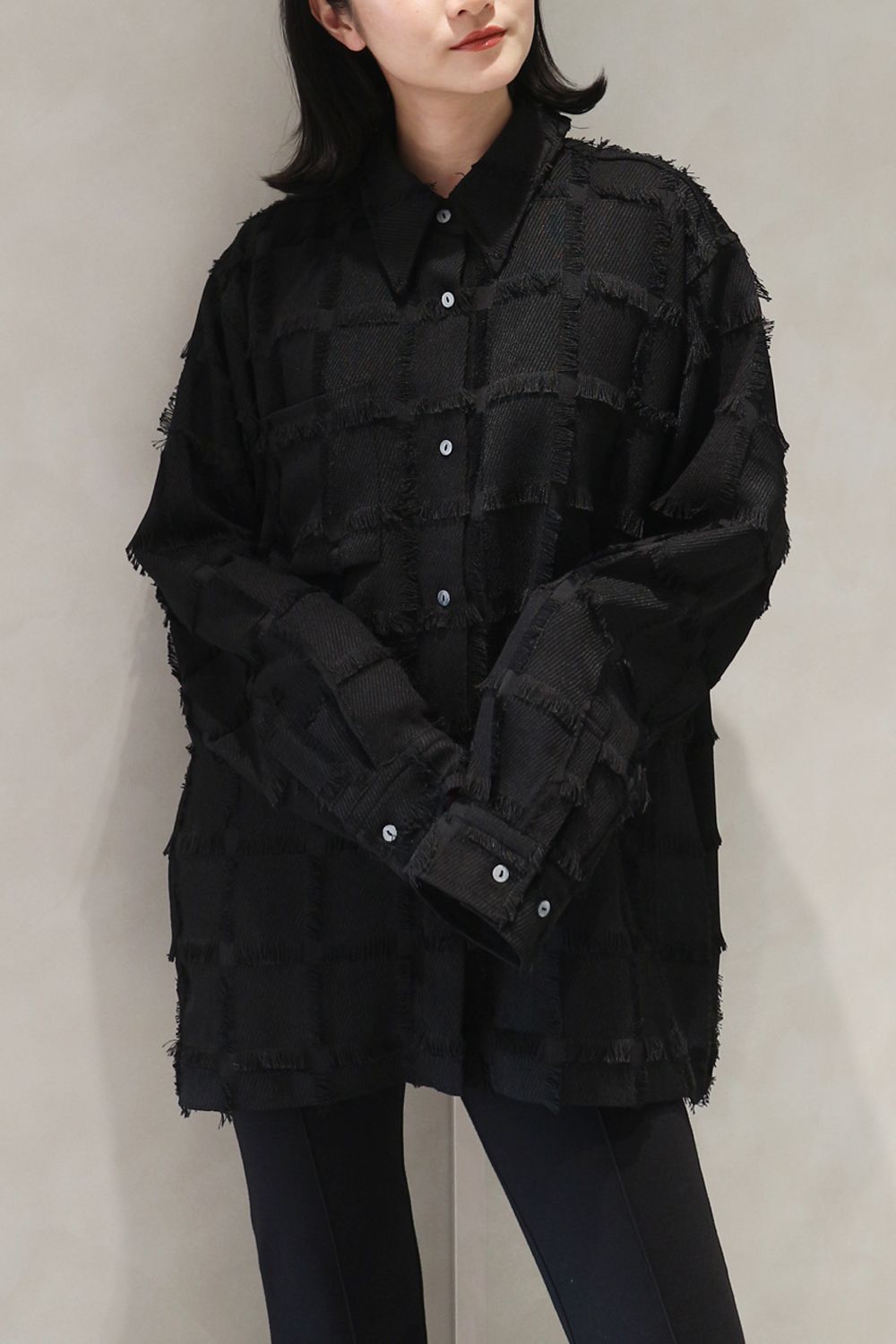 fringe switching shirt(unisex)/2color | KNUTH MARF
