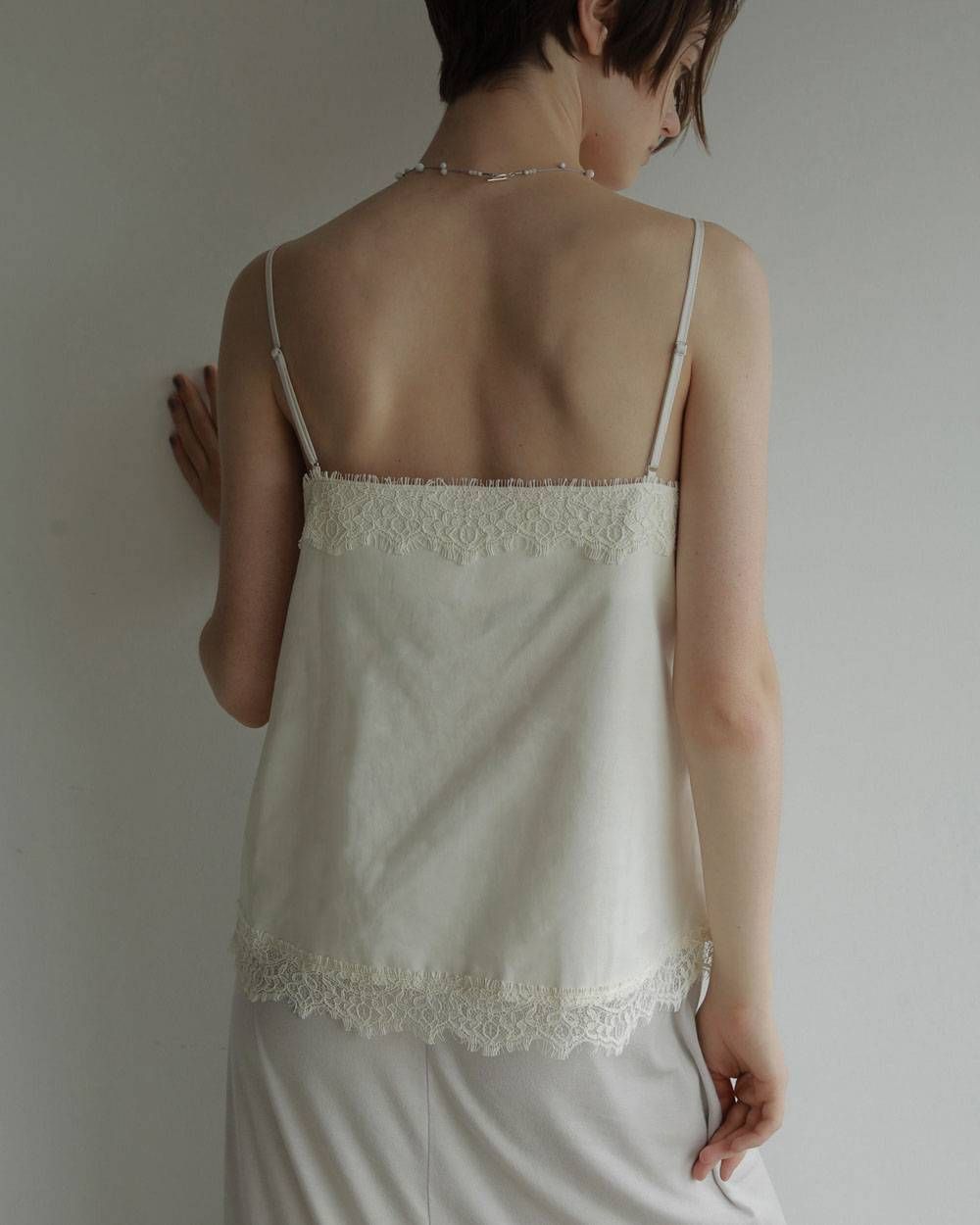 ツイルレース キャミソール (アイボリー) Twill Lace Camisole (Ivory) / 27SS
