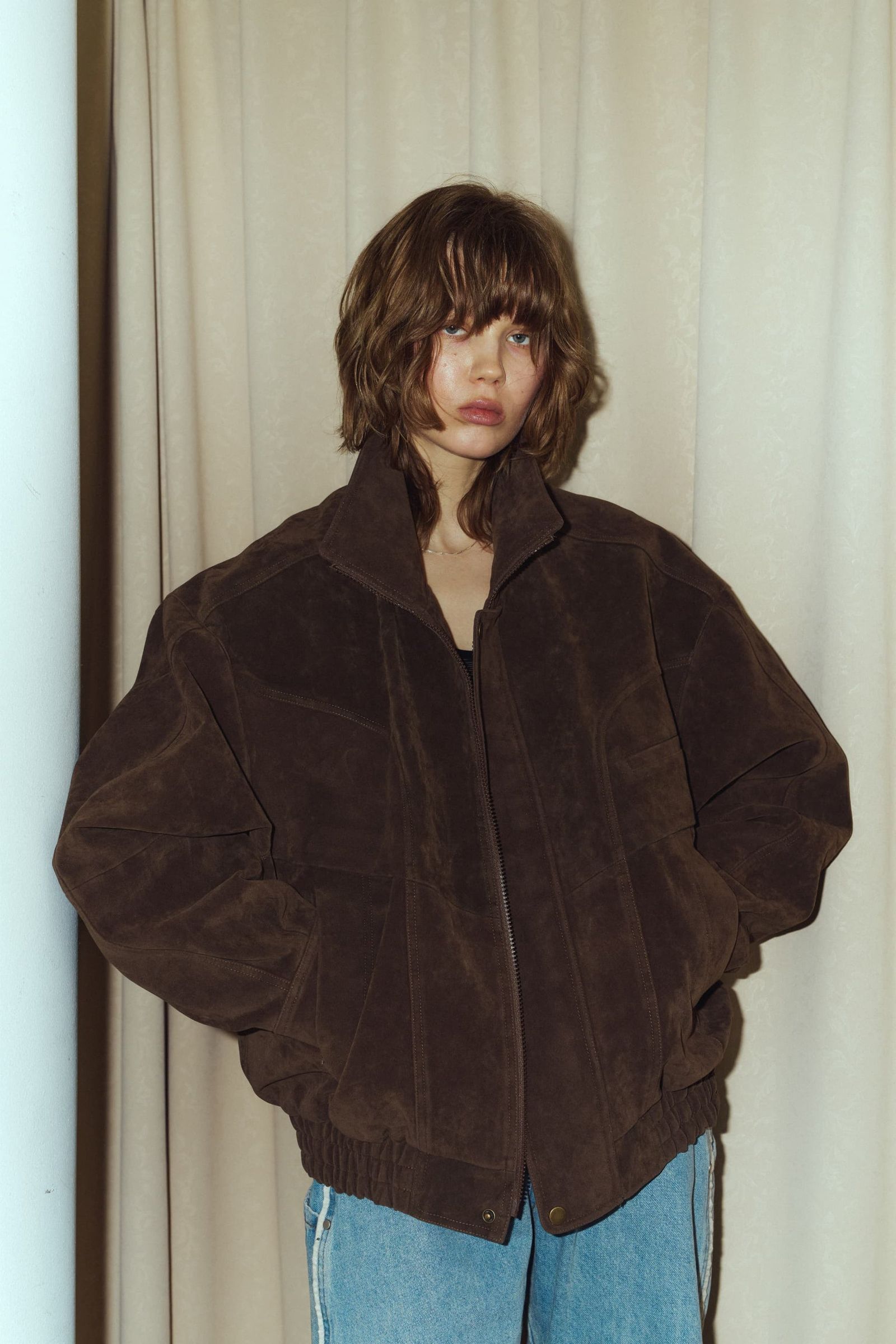 スエードブルゾン (ブラウン) suede blouson(unisex) (Brown) / 26AW