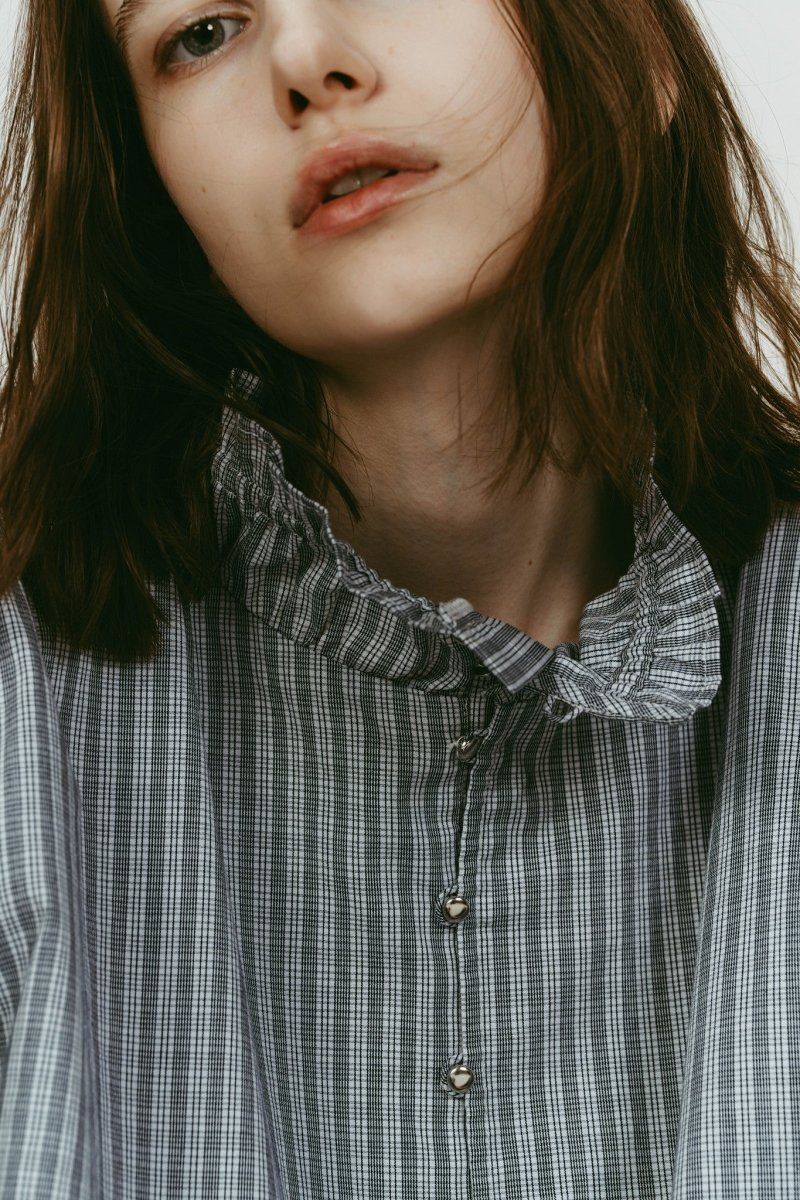 many way frill blouse (Check) / メニーウェイ フリルブラウス (チェック) / 26SS
