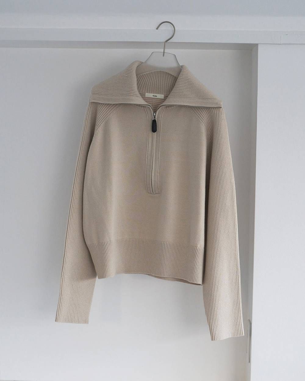 Zip Rib Knit / ジップリブニット (Ivory) / 26SS