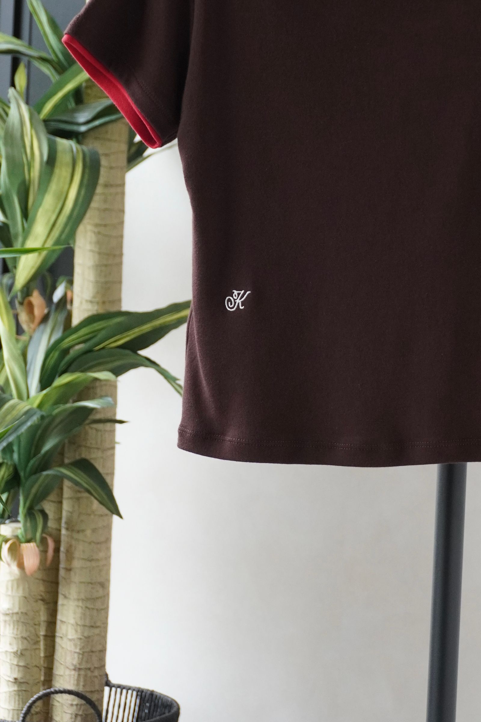 レイヤード クルーネックTシャツ (ブラウン) layered crewneck tee (Brown) /  26SS