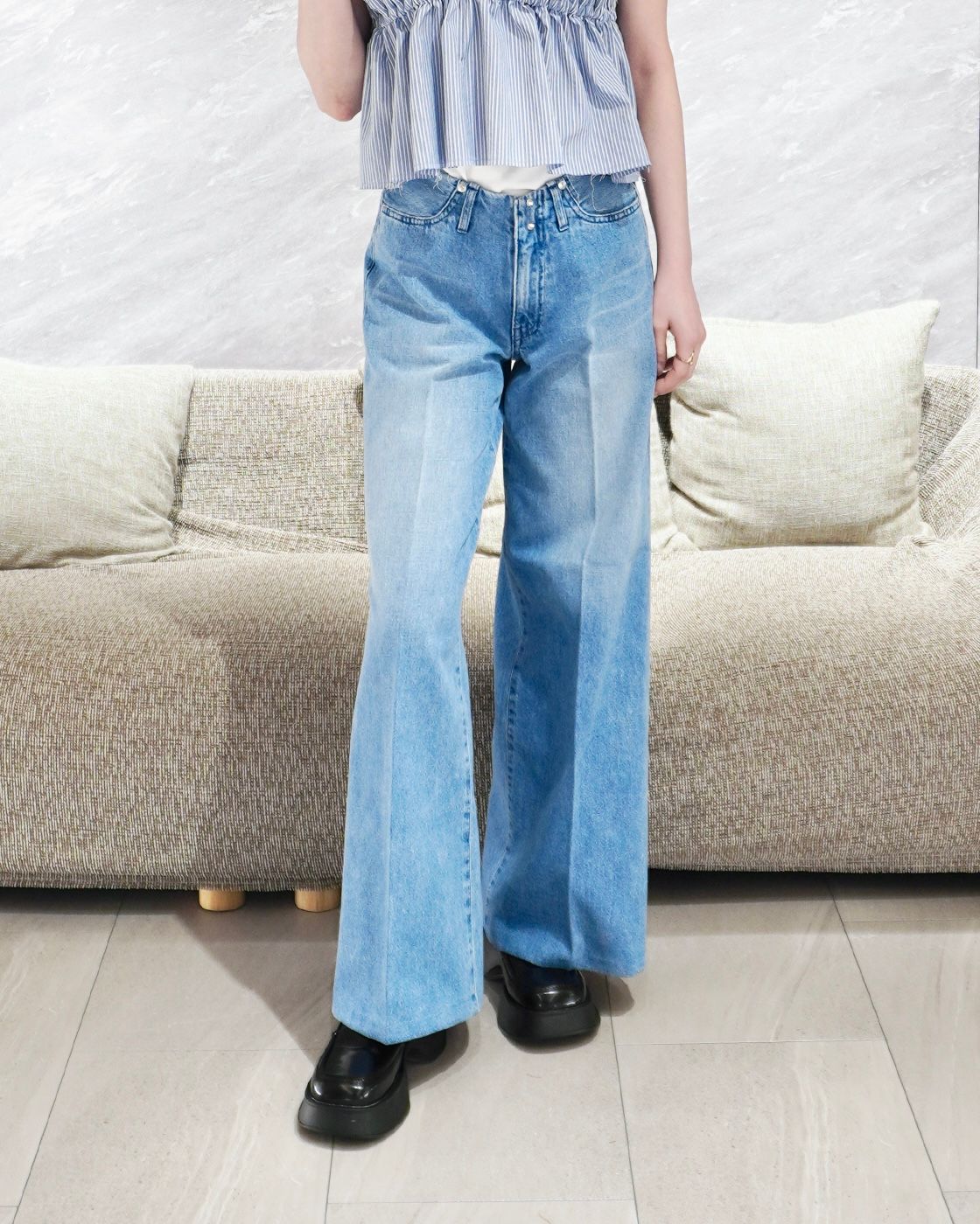 【25SS】WIDE JEAN TROUSERS / ワイドデニムトラウザーズ (アッシュブリーチ) / レディース