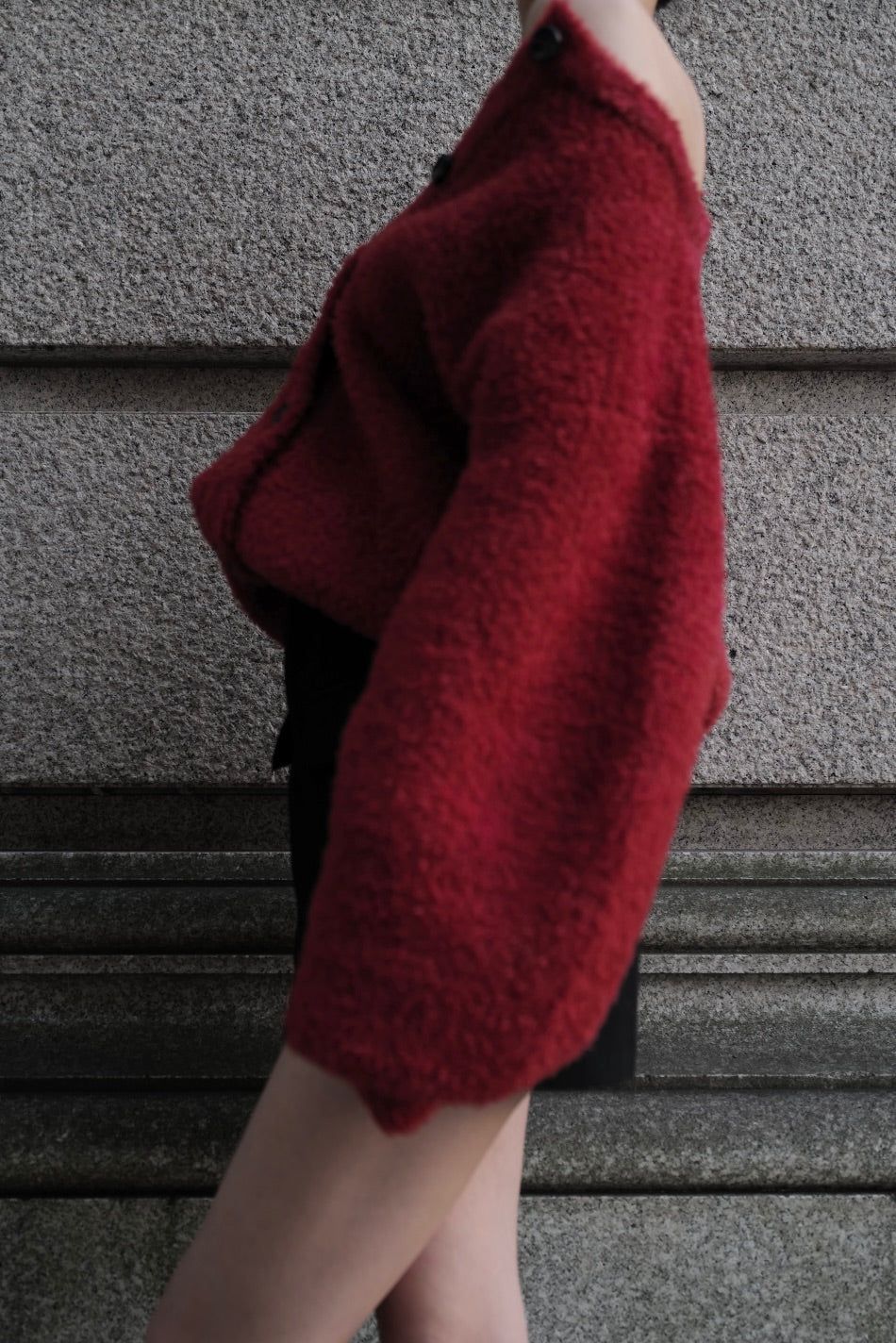 Poodle knit cardigan / プードルニット カーディガン (レッド)