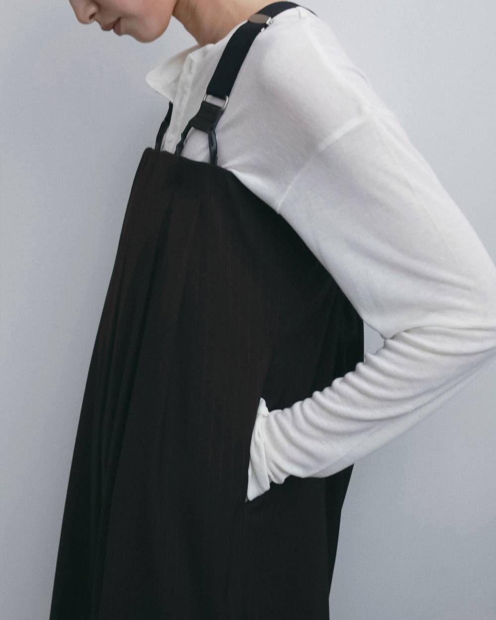 ストライプ ベアトップコンビネーション (ブラウン) Stripe Baretop Combinaison (Brown) / 26AW 【6月29日まで期間限定予約】