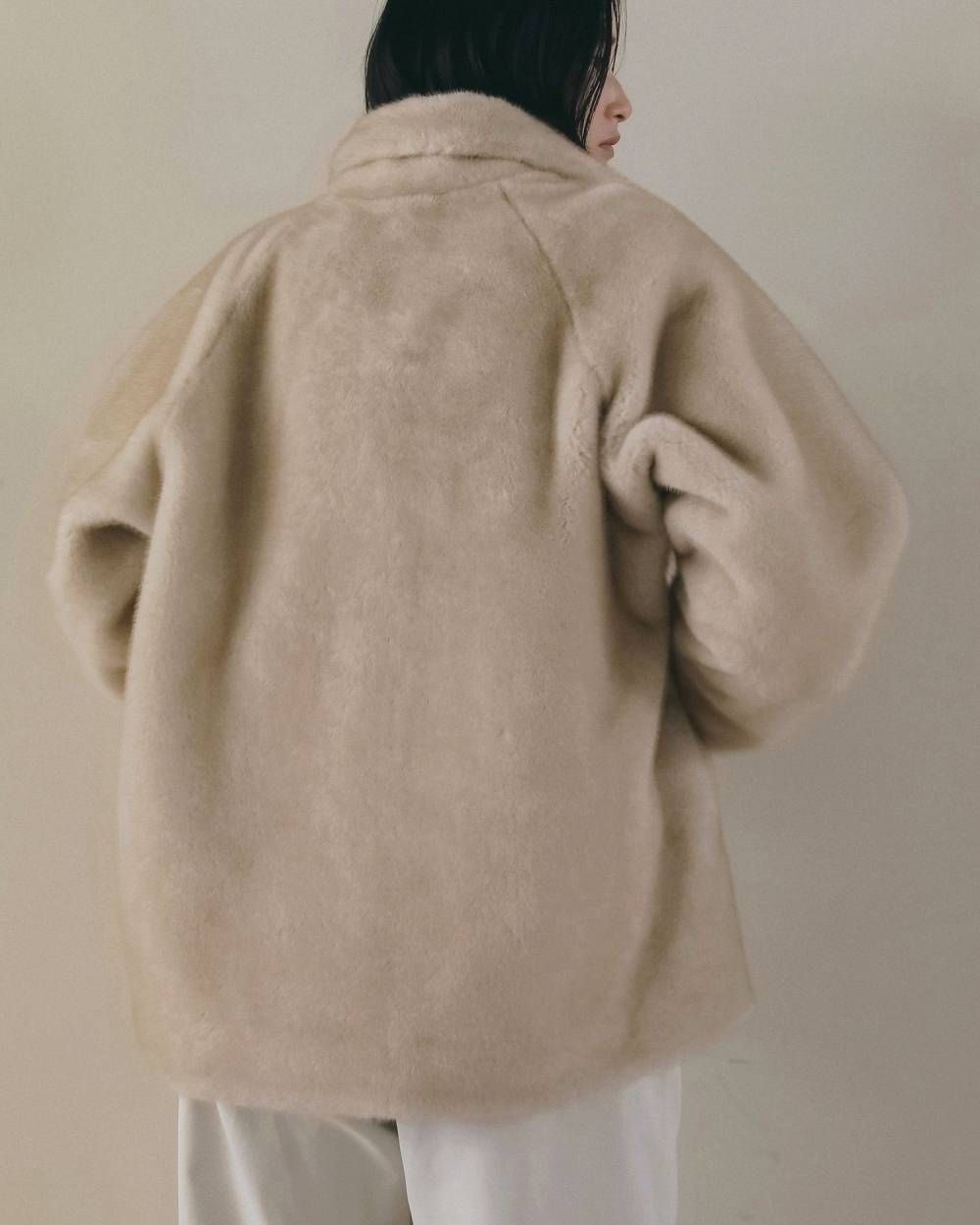 エコミンクファー ジャケット (アイボリー) Eco Minkfur Jacket (Ivory) / 26AW 【6月29日まで期間限定予約】