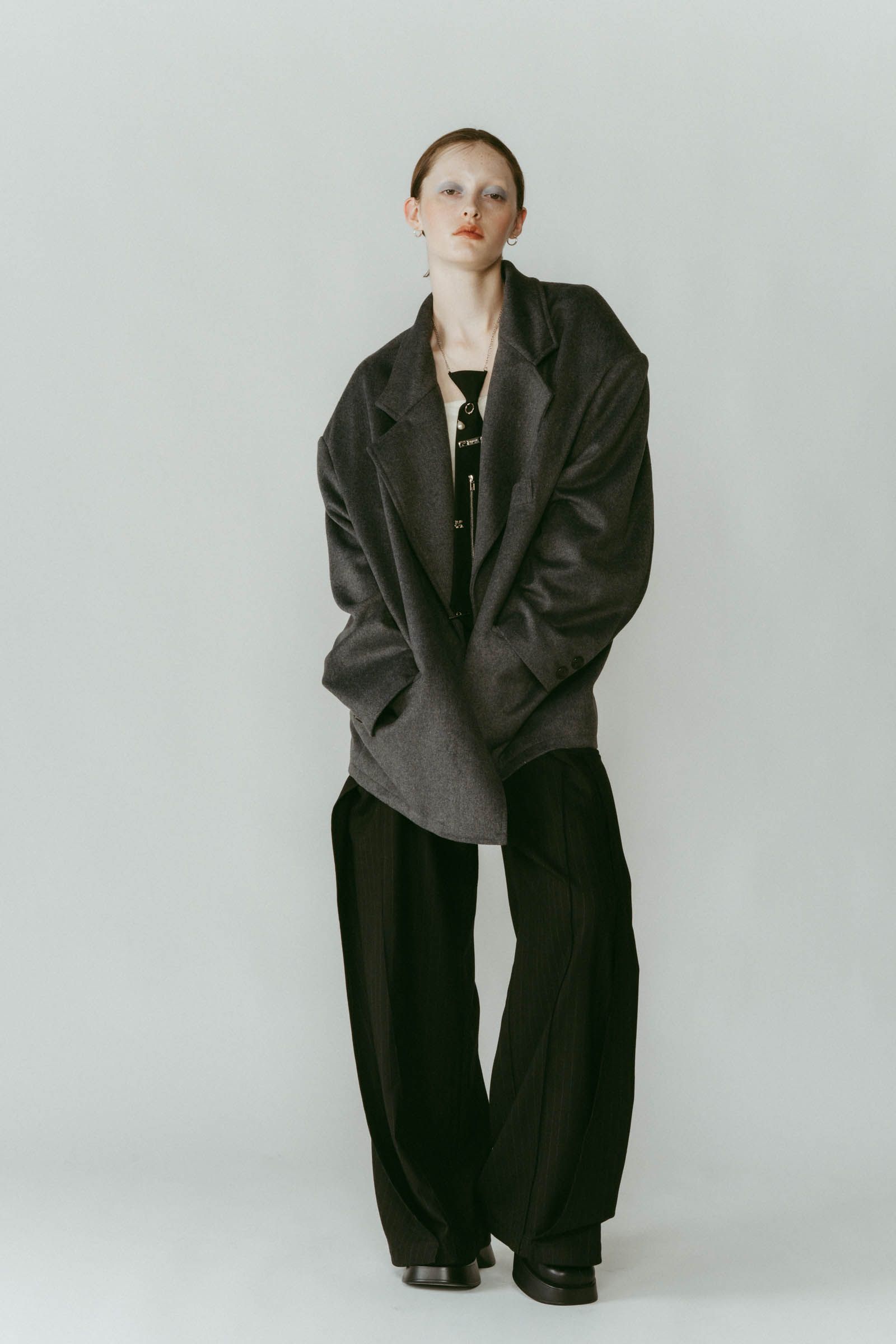 muffler overlay jacket(unisex) / マフラー オーバージャケット (グレー) / 25AW