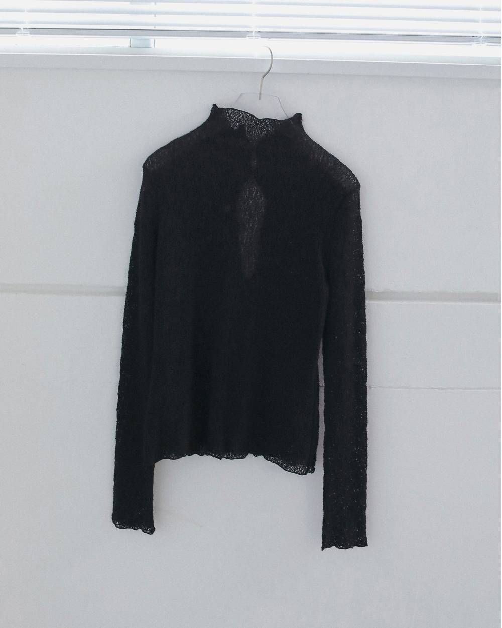ラッセルレース タートルニット (ブラック) Raschel Lace Turtle (Black) / 26AW 【6月29日まで期間限定予約】