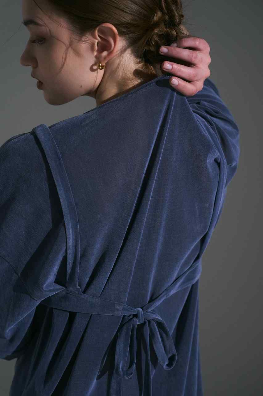 フロッキーチュールベアドレス (ブルーグレー) Flocked Tulle Dress (Blue Gray) /  26AW