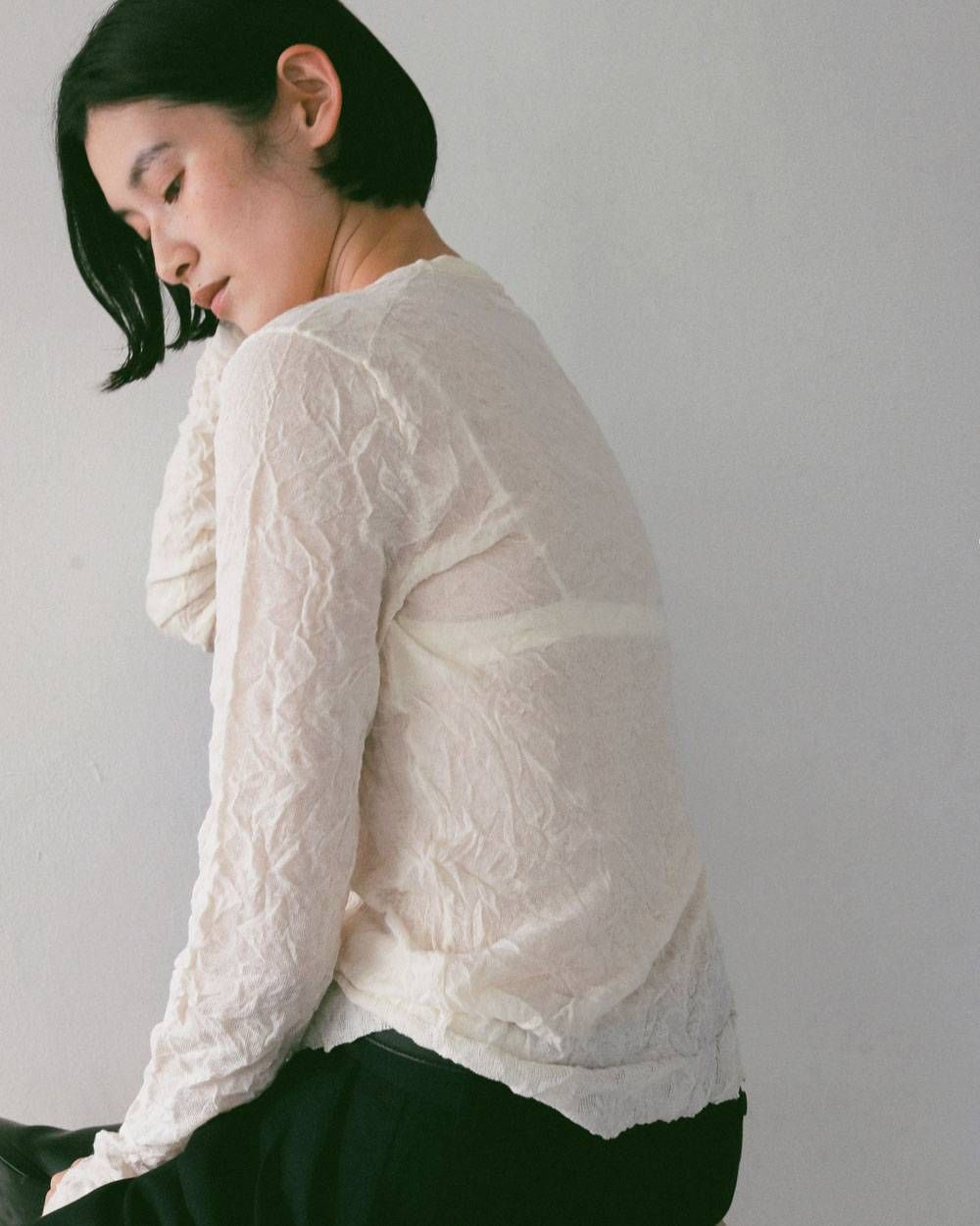 ウォッシャーニットカーディガン (アイボリー) Washer Knit Cardigan (Ivory) / 27SS