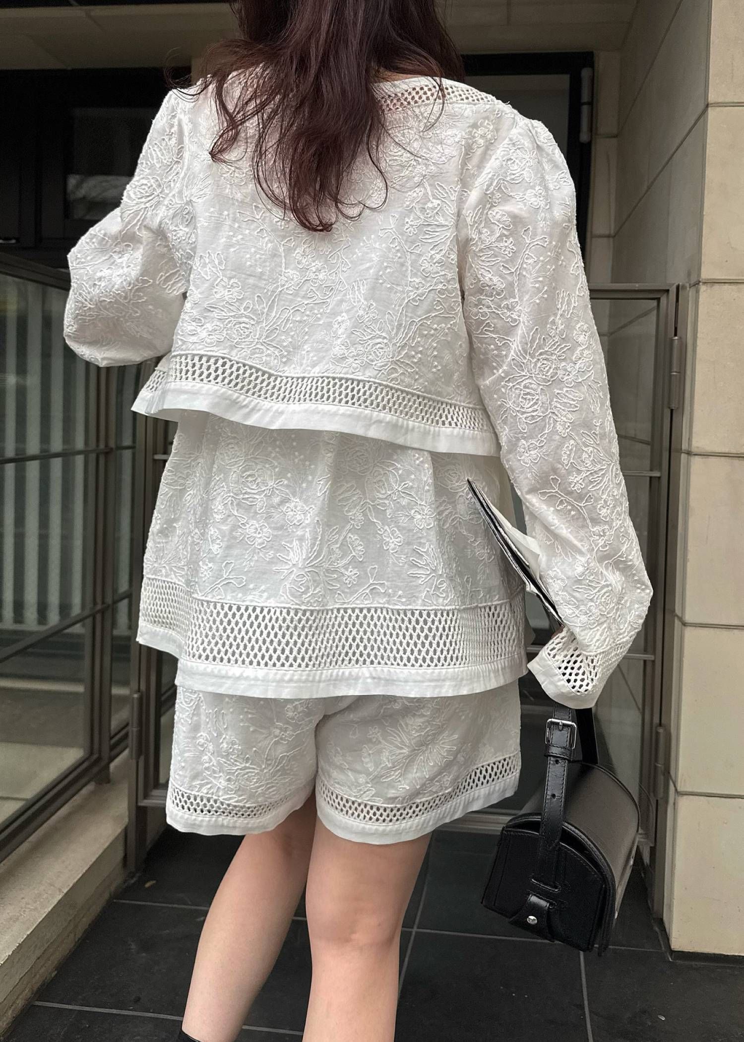 レースボレロ  (ホワイト) trimming lace cropped bolero BL (White) /  26SS
