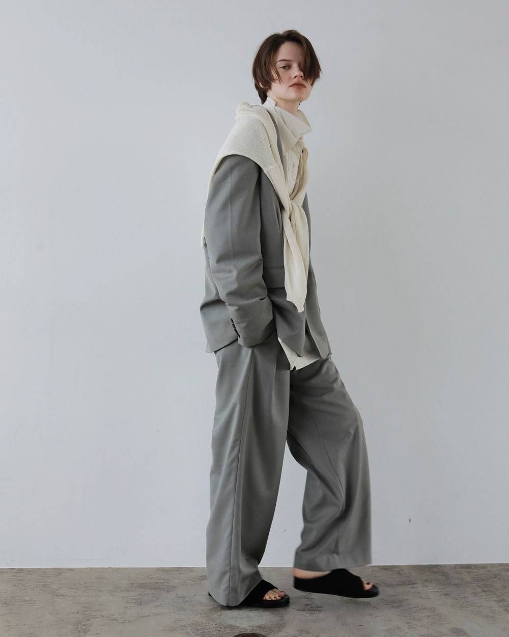 ツイル タックワイドパンツ (オリーブ) Twill Tuck Widepants (Olive) / 27SS