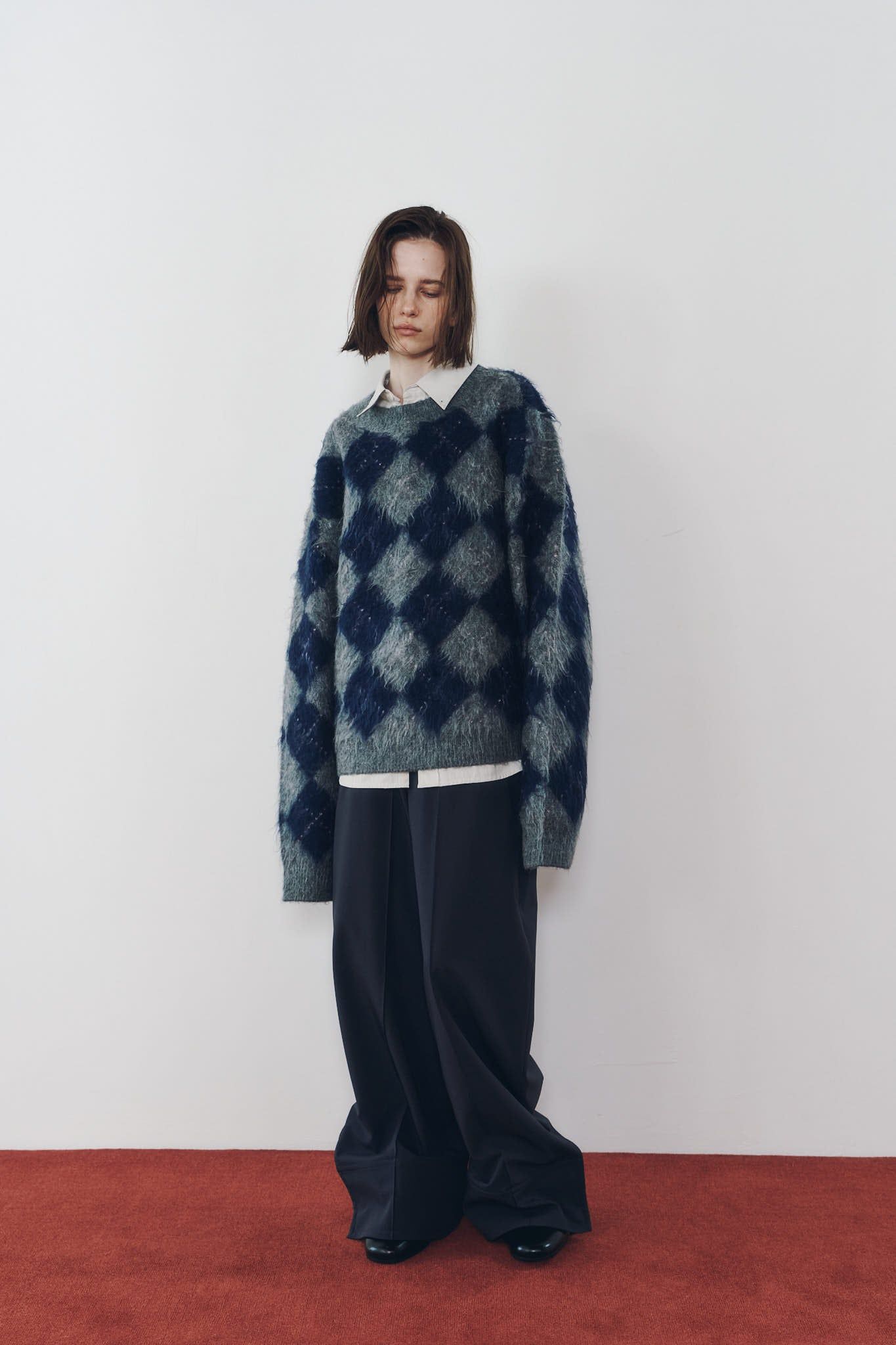 アーガイルニット (ネイビー) argyle knit(unisex) (Navy) / 26AW